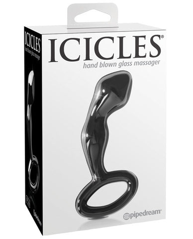 Icicles No. 46 Hand Blown Glass Butt Plug - Black