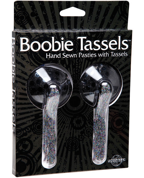 Boobie Tassels Hand Sewn Pasties W-tassels - Black