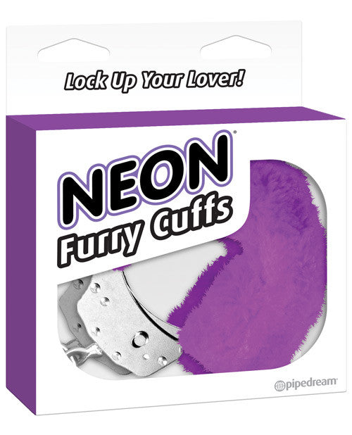 Neon Furry Cuffs - Purple