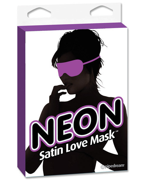 Neon Satin Love Mask - Purple