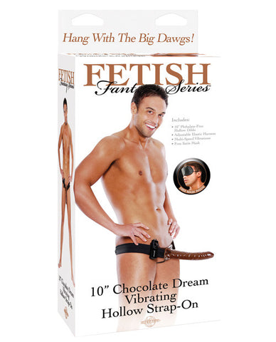 Fetish Fantasy Series 10" Chocolate Dream Vibrating Hollow Strap On