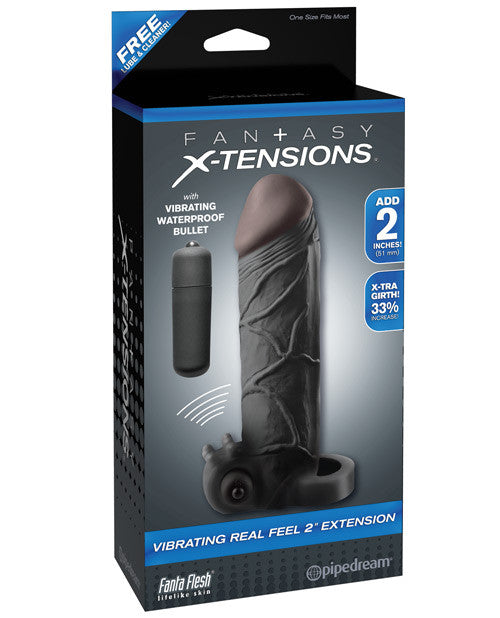 Fantasy Xtensions Vibrating Real Feel 2" Extension W-ball Strap - Black