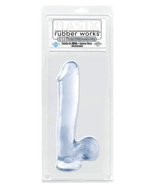 Basix 10" Dong W-suction Cup - Clear