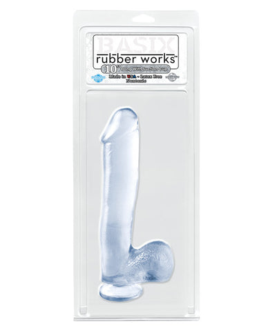 Basix 10" Dong W-suction Cup - Clear