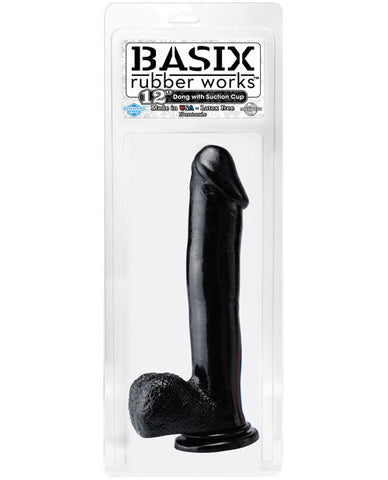 Basix 12" Dong W-suction Cup - Black