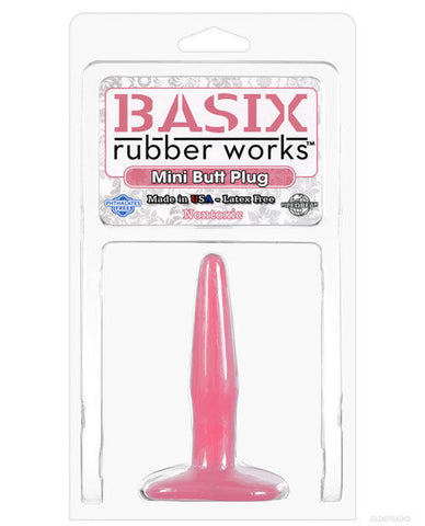 Basix Rubber Works Mini Butt Plug - Pink