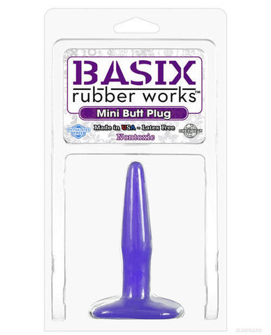 Basix Rubber Works Mini Butt Plug - Purple