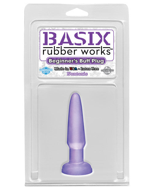 Basix Rubber Works Beginner's Butt Plug - Purple