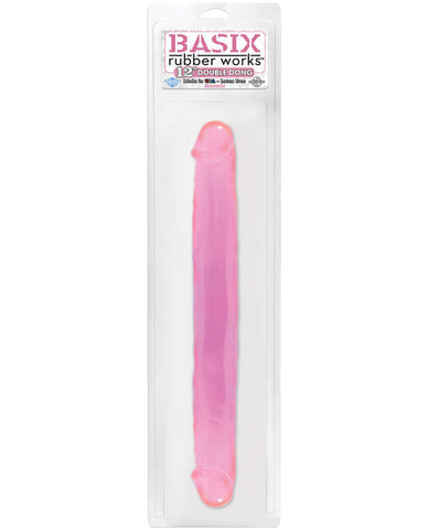 Basix 12" Jelly Double Dong - Pink