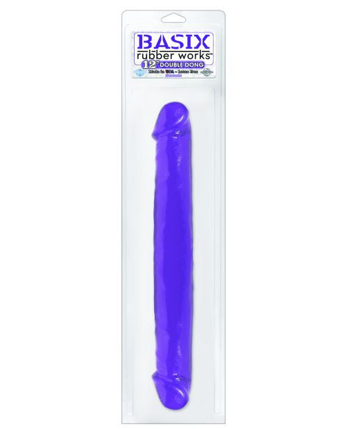 Basix 12" Jelly Double Dong - Purple