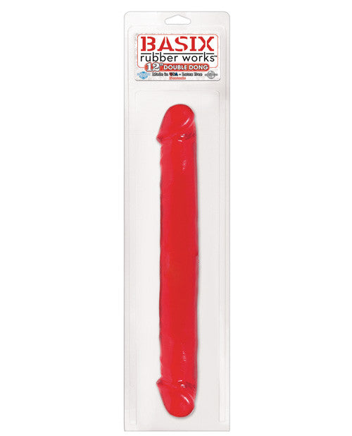 Basix 12" Jelly Double Dong - Red