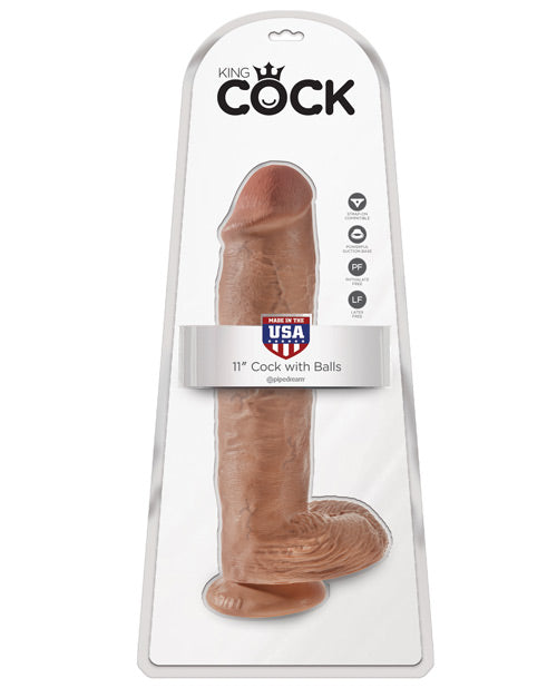 King Cock 11" Cock W-balls - Tan