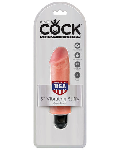 King Cock  5" Vibrating Stiffy - Flesh