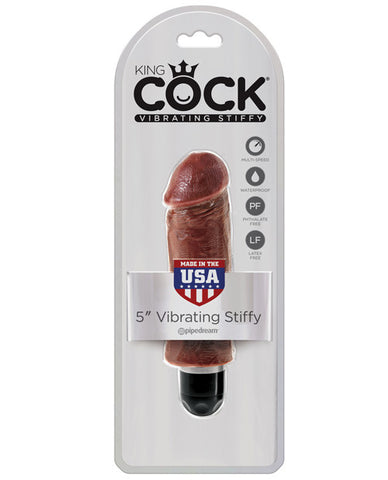 King Cock  5" Vibrating Stiffy - Brown