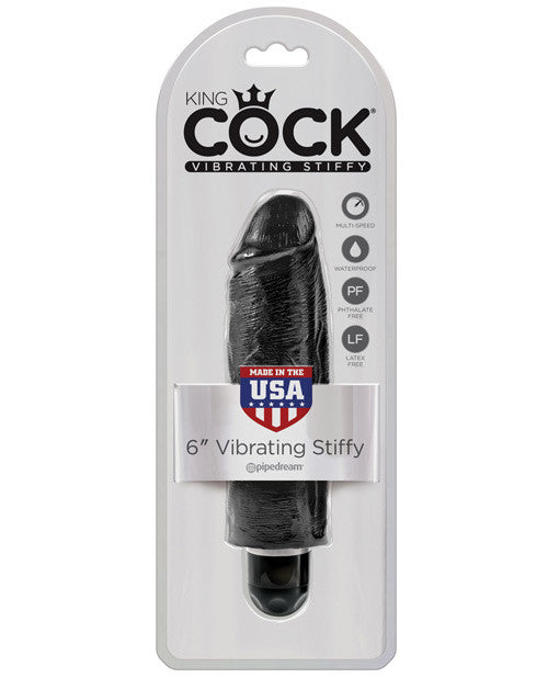 King Cock  6" Vibrating Stiffy - Black