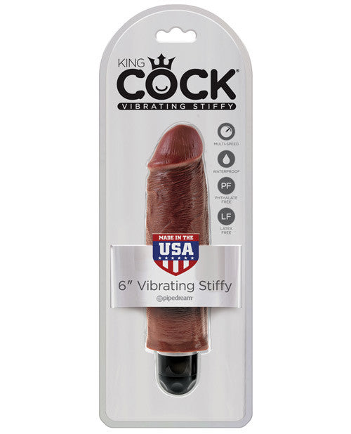 King Cock  6" Vibrating Stiffy - Brown