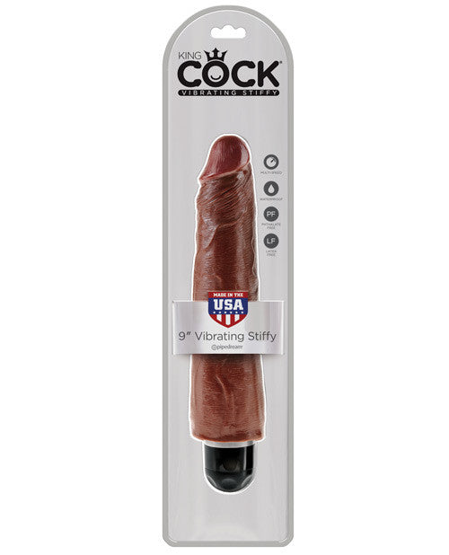 King Cock  9" Vibrating Stiffy - Brown