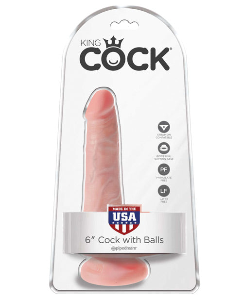 King Cock 6" Cock W-balls - Flesh