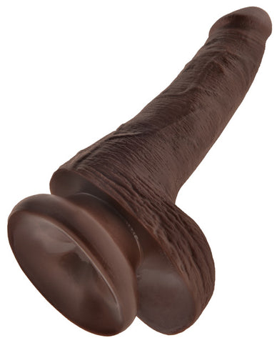 King Cock 6" Cock W-balls - Brown