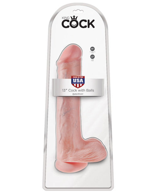 King Cock 13" Cock W-balls - Flesh