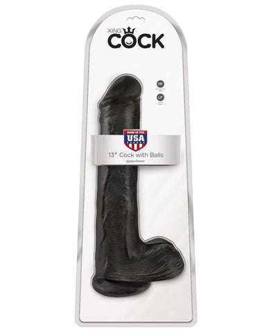 King Cock 13" Cock W-balls - Black