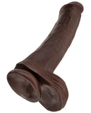 King Cock 13" Cock W-balls - Brown