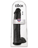 King Cock 15" Cock W-balls - Black