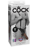 King Cock 11" Hollow Strap On Suspender System - Brown