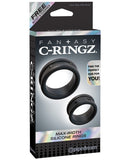 Fantasy C-ringz Max Width Silicone Rings - Black