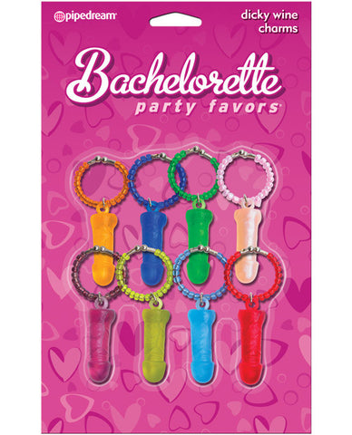 Bachelorette Party Favors Dicky Wine Charms - Pack Of 8