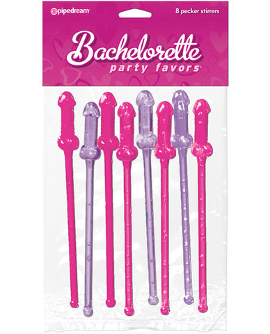 Bachelorette Party Favors Pecker Stirrers - Asst. Colors Pack Of 8