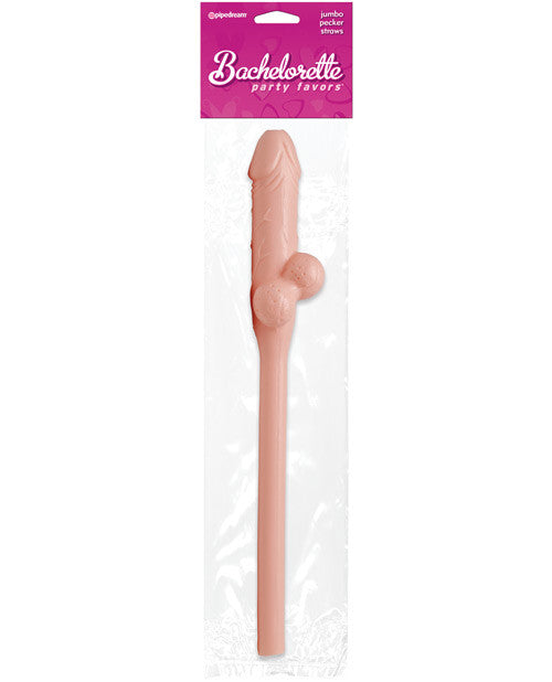 Bachelorette Party Favors Jumbo Sucking 11" Straw - Flesh