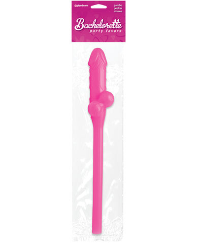 Bachelorette Party Favors Jumbo Sucking 11" Straw - Pink