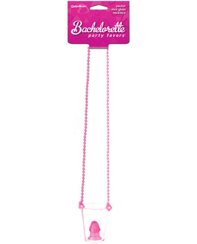 Bachelorette Party Favors Pecker Shot Glass Necklace - Clear