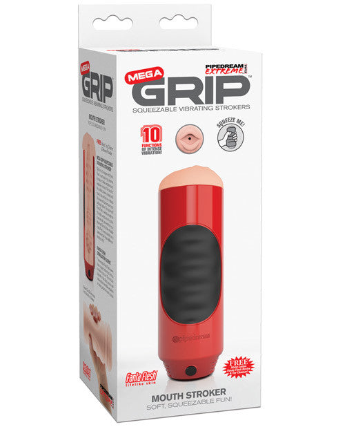 Extreme Toyz Mega Grip Squeezable Vibrating Strokers - Mouth