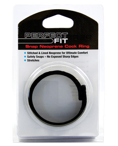 Perfect Fit Neoprene Snap Cock Ring - Black