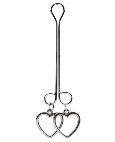 Clit Clamp Double Loop W-heart Charms