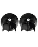 Peekaboos Patent Leather W-bow Premium Pasties - 1 Pair Black