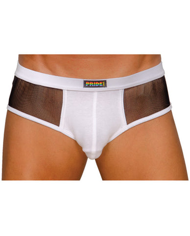 Pride Rivera Mesh Brief White Sm