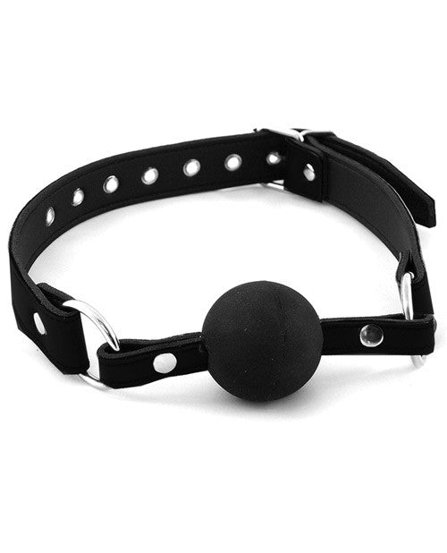 Rouge Leather Strap Ball Gag - Black