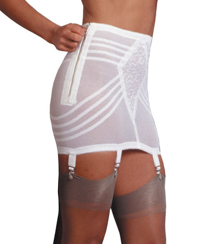 Rago Shapewear Zippered Open Bottom Girdle White 3x