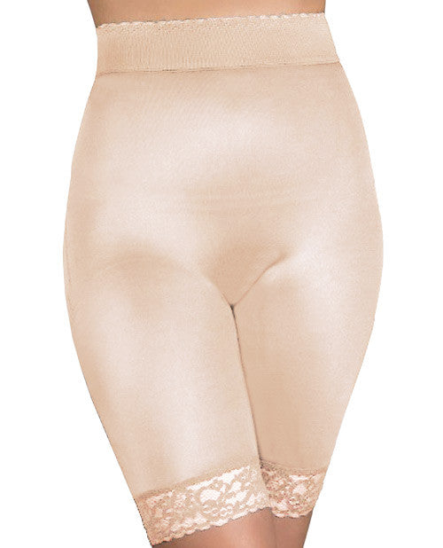 Rago Shapewear Long Leg Shaper W-gripper Stretch Lace Bottom Beige 10x