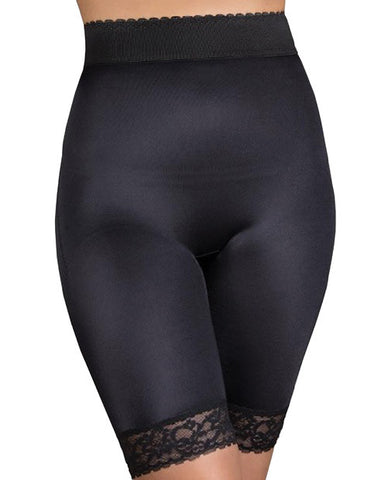 Rago Shapewear Long Leg Shaper W-gripper Stretch Lace Bottom Black 10x