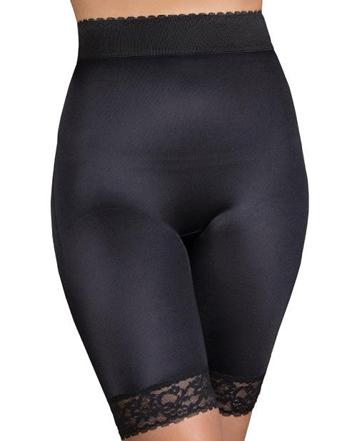 Rago Shapewear Long Leg Shaper W-gripper Stretch Lace Bottom Black 5x