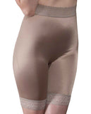 Rago Shapewear Long Leg Shaper W-gripper Stretch Lace Bottom Mocha 10x