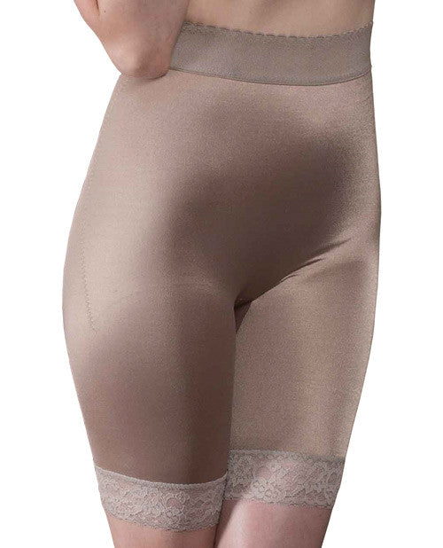 Rago Shapewear Long Leg Shaper W-gripper Stretch Lace Bottom Mocha 2x