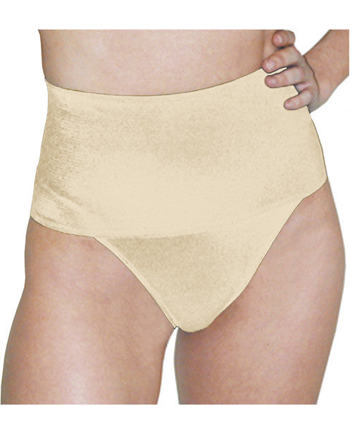 Rago Shapewear Soft Wide Band Thong Shaper Beige 2x