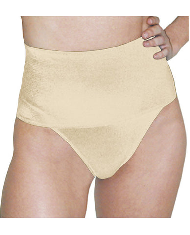 Rago Shapewear Soft Wide Band Thong Shaper Beige Md