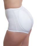 Rago Shapewear Rear Shaper Panty Brief Light Shaping W-removable Contour Pads White 2x