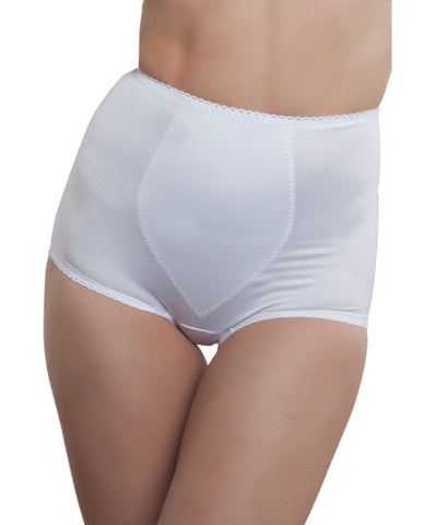 Rago Shapewear Rear Shaper Panty Brief Light Shaping W-removable Contour Pads White 2x